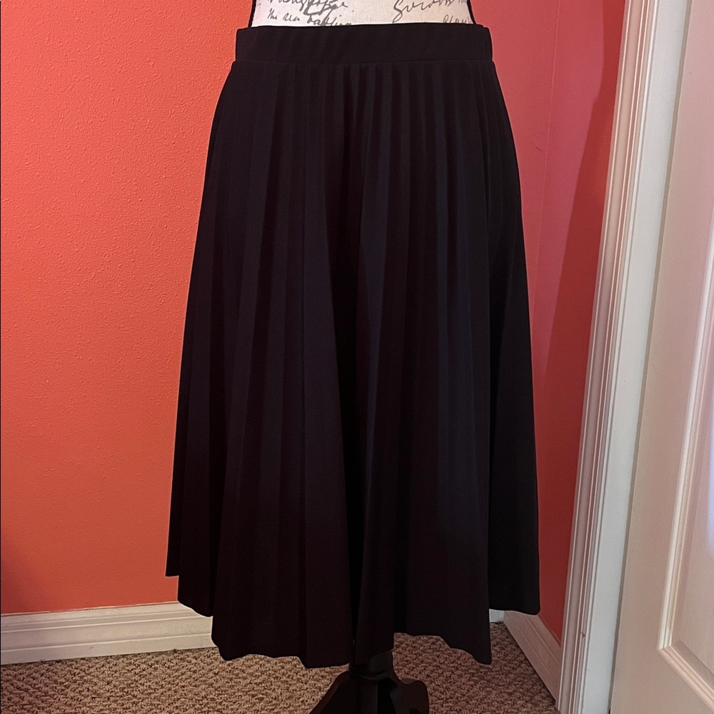 Elizabeth & Nicole Elegant Black Pleated Skirt